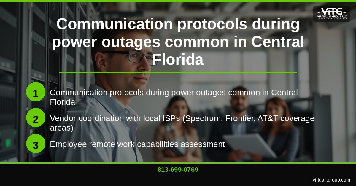 Central Florida business district with hurricane preparation storm shutters and backup generators