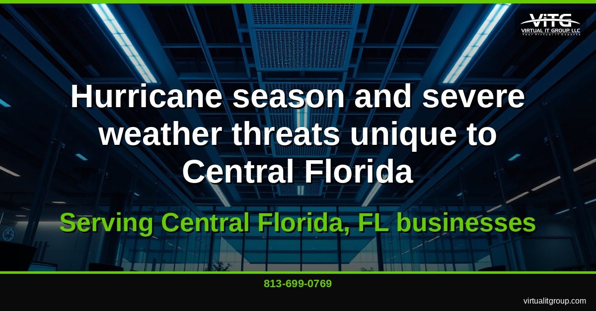 Central Florida business team testing continuity procedures during hurricane season preparation